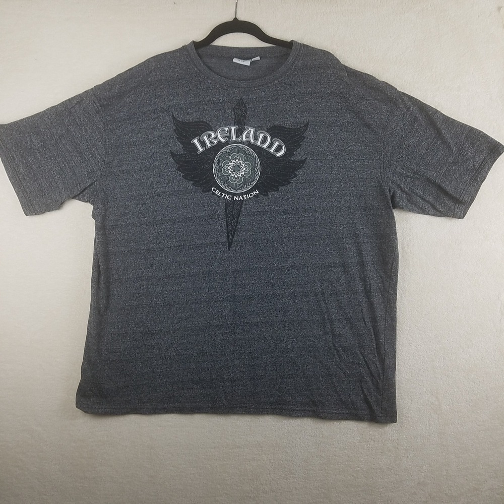 Traditional Craft Ireland Celtic Nation Graphic Tee Mens XXL Charcoal Grey Shirt